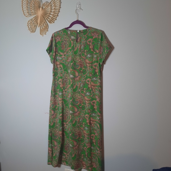 J. Jill Vibrant Green Paisley Maxi Dress - Picture 5 of 5